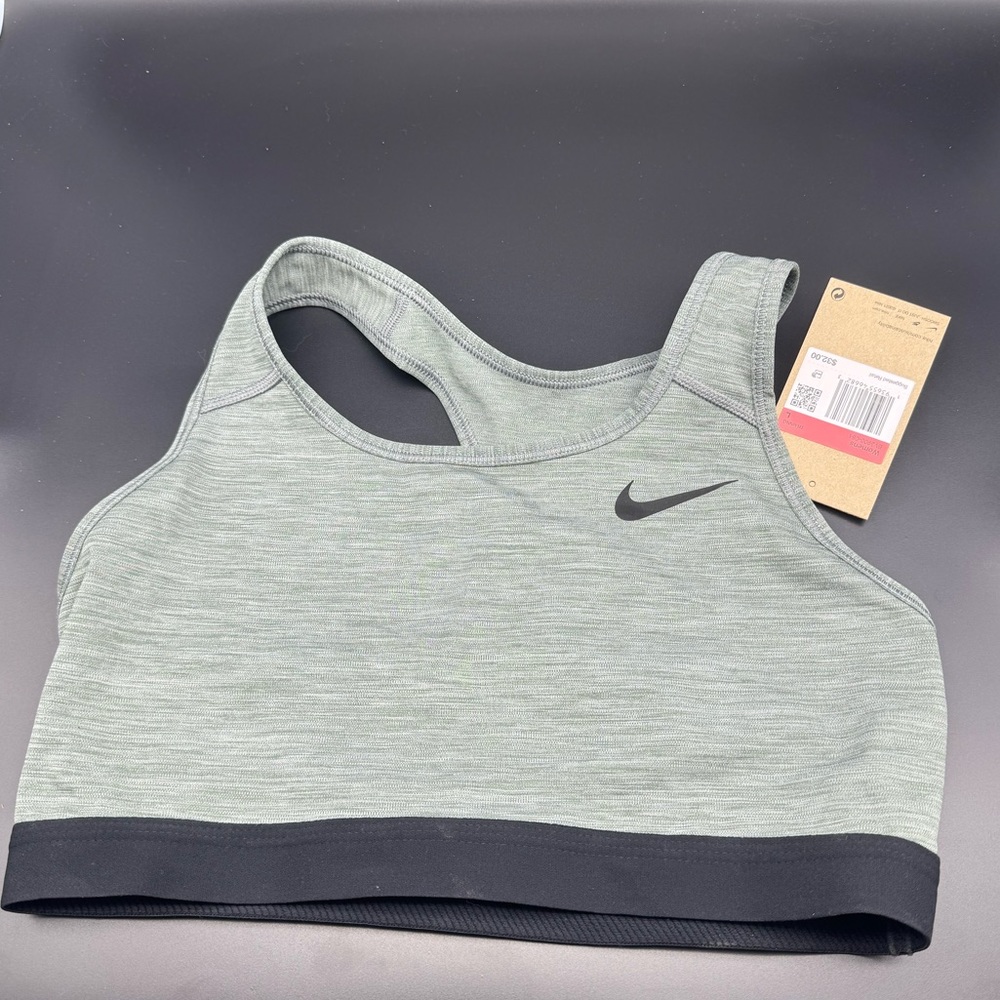 Nike Swoosh Women's Medium-Support Non-Padded Sports Bra Grey